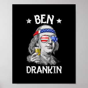 Poster Ben Drankin 4 de julho Benjamin Franklin Men