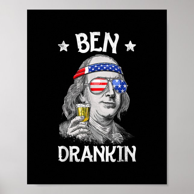 Poster Ben Drankin 4 de julho Benjamin Franklin Men (Frente)