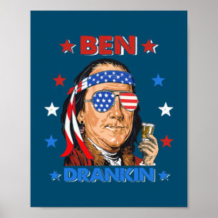 Poster Ben Drankin 4 de julho Benjamin Franklin Men