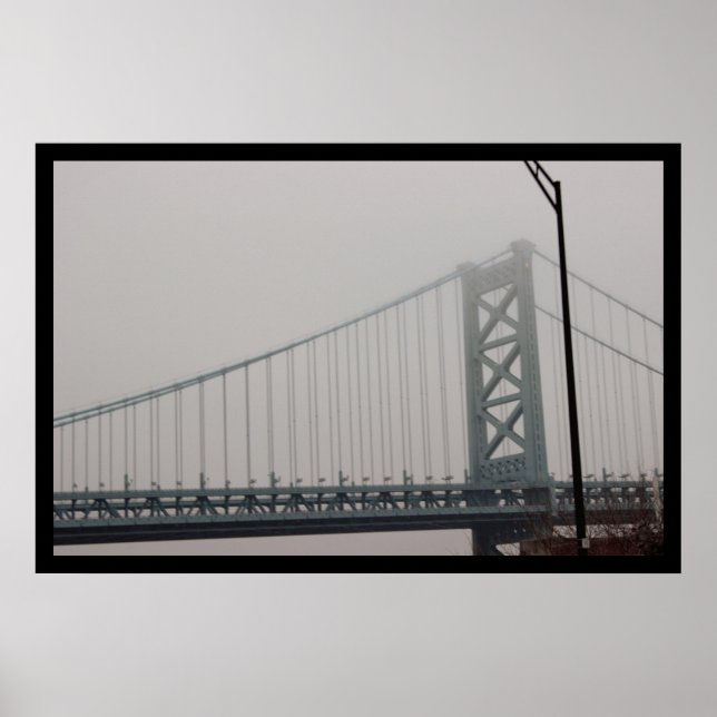 Poster Ben Franklin Bridge Sob Nevoeiro (Frente)