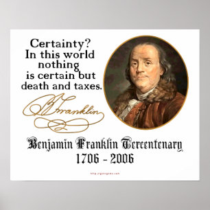 Póster Ben Franklin - certeza
