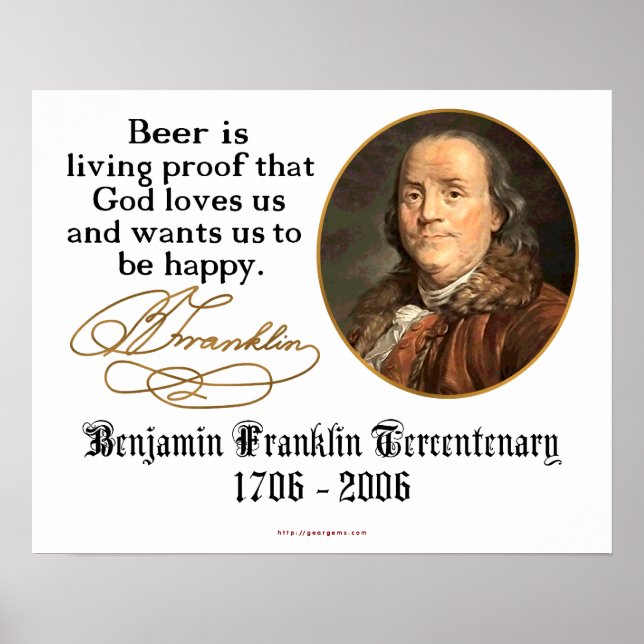 Poster Ben Franklin - Cerveja (Frente)
