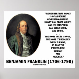 Poster Ben Franklin Money Prolific Gerando Natureza