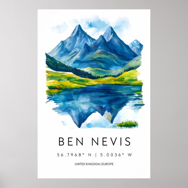 Poster Ben Nevis Aquarela 1 (Frente)