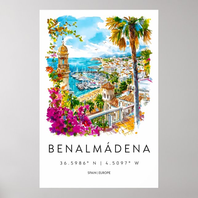 Poster Benalmadena Aquarela 1 (Frente)