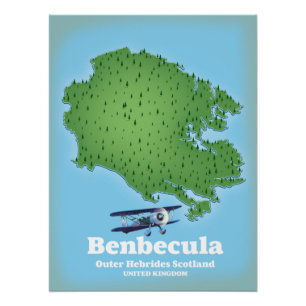 Póster Benbecula Hébrides Externes Escócia