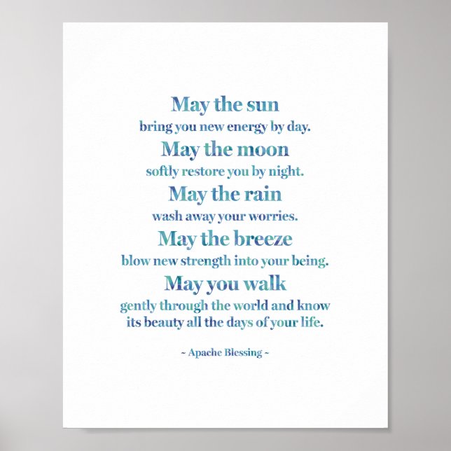 Poster Bênção Apache em Wash de Aquarela (Frente)