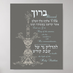 Poster Bênção da vela de Shabbat