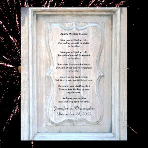 Póster Bênção de Casamento Apache com Fundo de Madeira Ve