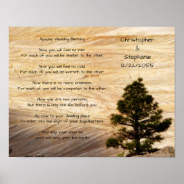 Poster Bênção de Casamento Apache Pedra Marrom Claro e Ár