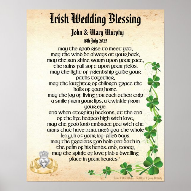 Poster Bênção de Casamento Irlandês (Frente)