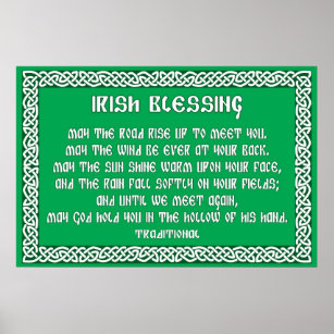 Poster Bênção Irlandesa 1 no Quadro Celta do Nó
