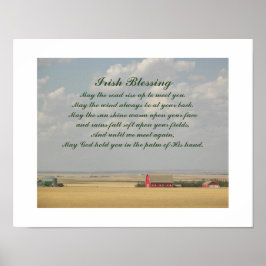 Poster Bênção Irlandesa Campos de Trigo Dourado Inspirado