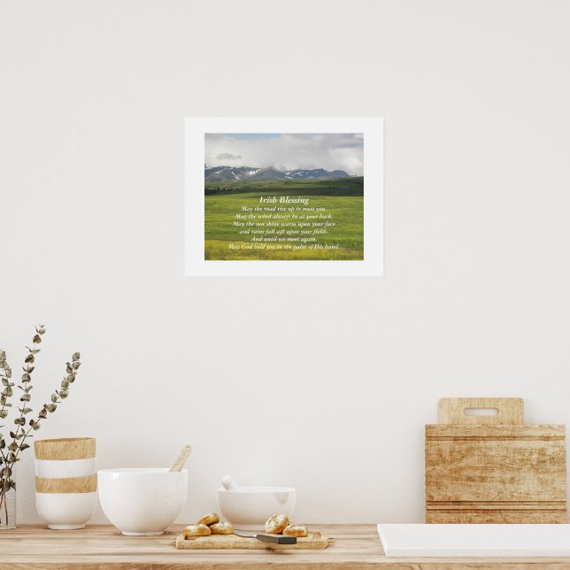 Poster Bênção Irlandesa Paisagem Vale Verde (Cozinha)