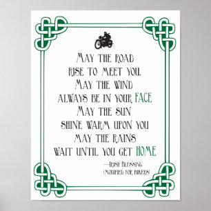 Poster Bênção irlandesa para a motocicleta engraçada 
