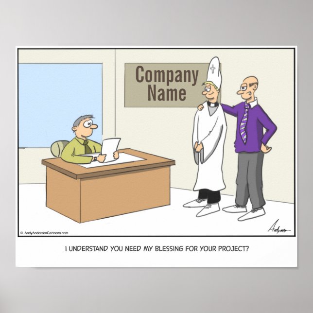 Poster Bênção personalizada do desenho animado do projeto (Frente)