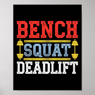 Poster Bench Squat Deadlevantar Barbell Bodybuilding 1
