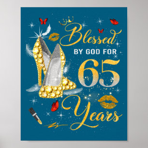 Poster Bendita por Deus por 65 anos de idade Mulheres Ani