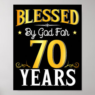 Poster Bendito Por Deus Por 70 Anos Aniversário De 70 Ano
