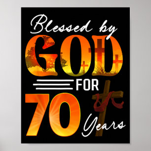 Poster Bendito Por Deus Por 70 Anos Presente Aniversário 