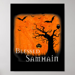 Poster Bendito Samhain Wiccan Celtic Pagan Halloween Witc