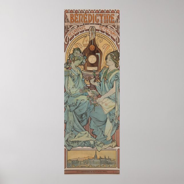 Poster Bénédictine por Alphonse Mucha (Frente)