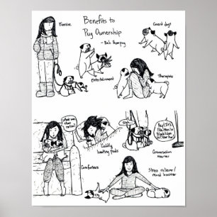 Póster Benefícios à posse do Pug