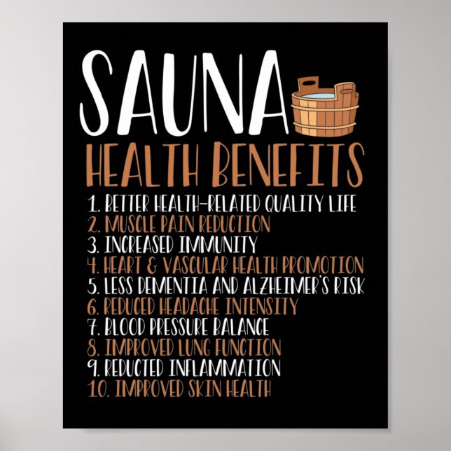 Poster Benefícios para a saúde da sauna (Frente)