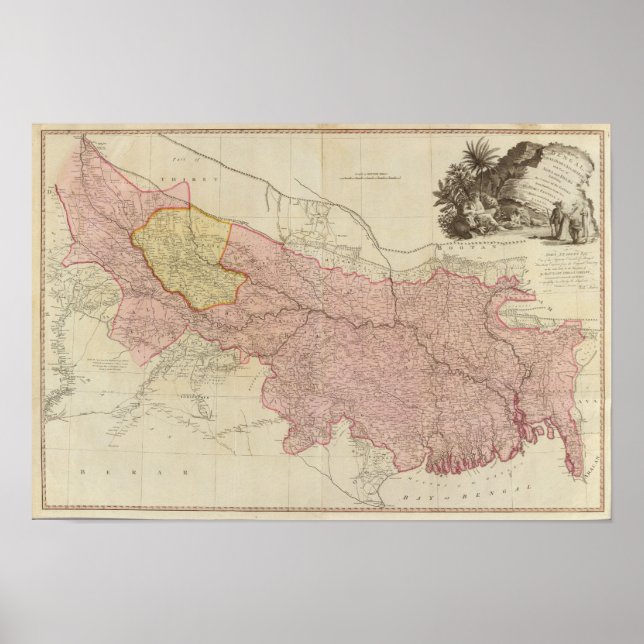 Póster Bengala, Bahar, Oudes, Allahabad (Frente)