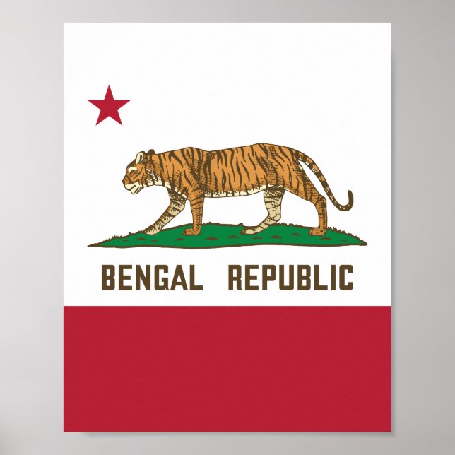 Poster Bengala República Tiger Flag Bengali Pride (Frente)