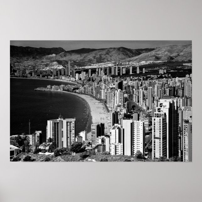 Poster Benidorm Skyline Cityscape Espanha Costa Blanca (Frente)