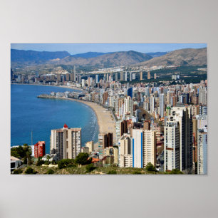 Poster Benidorm Skyline Cityscape Espanha Costa Blanca