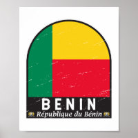 Benin Flag Emblem Distress Vintage