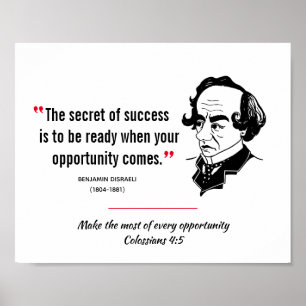 Poster BENJAMIN DISRAELI - Cristão de Citação Inspirad