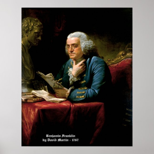 Poster Benjamin Franklin - 1767 Pintura de David Martin (Frente)