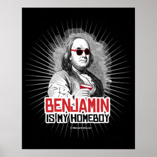 Póster Benjamin Franklin é meu ficar em casa