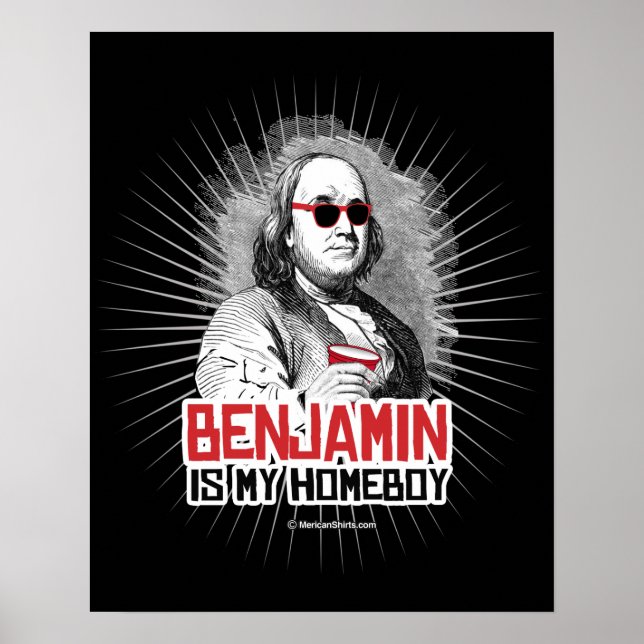 Póster Benjamin Franklin é meu Ficar em casa (Frente)