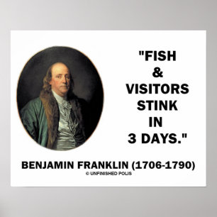 Póster Benjamin Franklin Fish & Visitantes Fedem Em 3 Dia