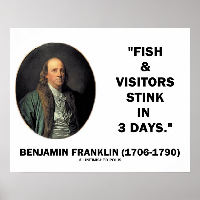 Póster Benjamin Franklin Fish & Visitantes Fedem Em 3 Dia (Frente)