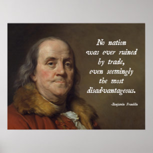 Póster Benjamin Franklin Free Trade