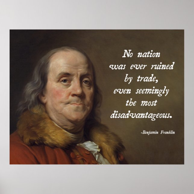 Póster Benjamin Franklin Free Trade (Frente)