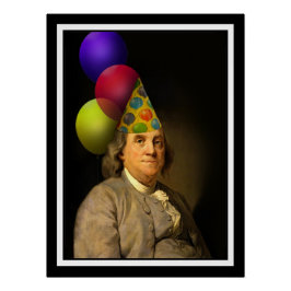 Póster Benjamin Franklin Happy Birthday