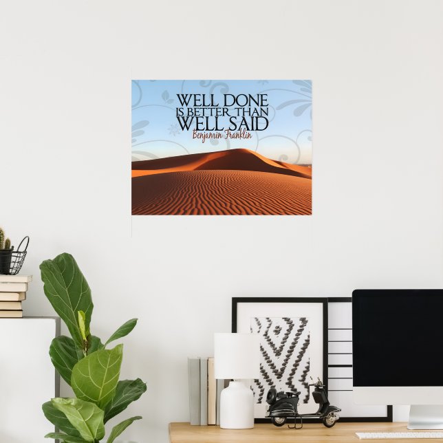 Poster Benjamin Franklin Inspirational Cote "Muito Bem Fe (Escritório em casa)