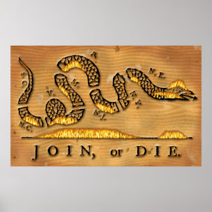 Poster Benjamin Franklin junta-se ou morre-se desenhos