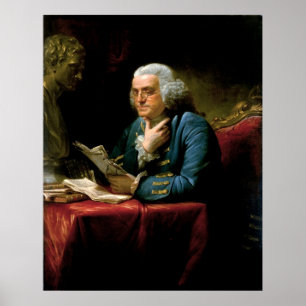 Póster BENJAMIN FRANKLIN Retrato de David Martin Impressã