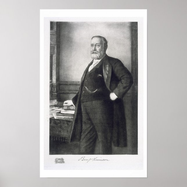 Póster Benjamin Harrison (1833-1901), 23º Presidente da C (Frente)