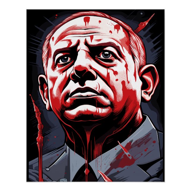Póster Benjamin Netanyahu Blood (Frente)