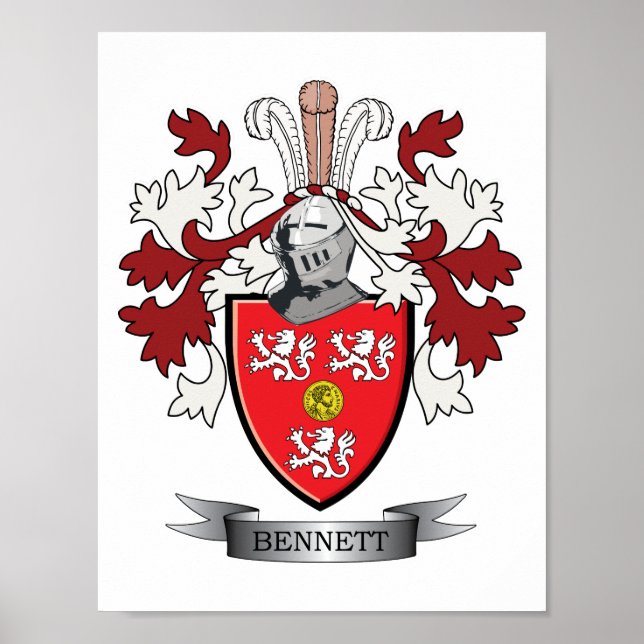 Poster Bennett Family Crest Casaco de Armas (Frente)
