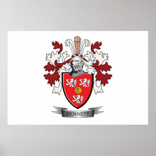 Poster Bennett Family Crest Casaco de Armas