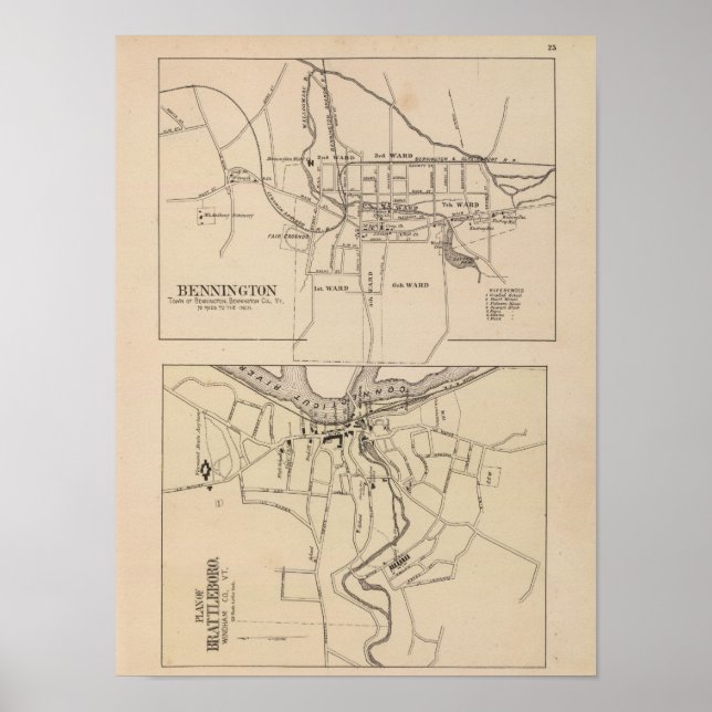 Póster Bennington e Plano de Battleboro (Frente)
